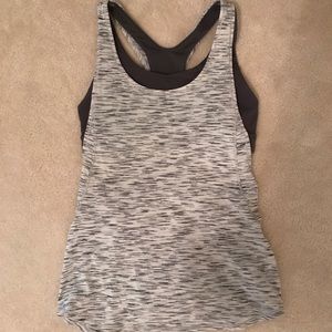 Lululemon racerback workout top with sports bra